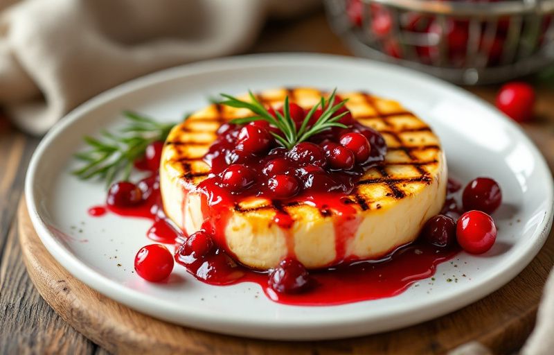 Grillowany oscypek z żurawiną z Air Fryera