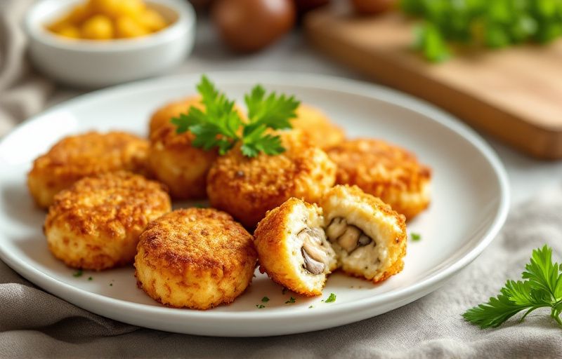 Krokiety z kapustą i grzybami z Air Fryer