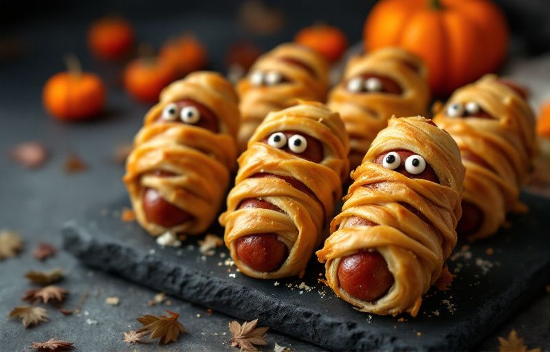 Mumie z parówek z Air Fryer na Halloween