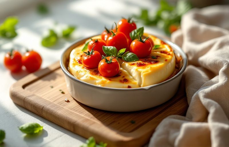Pieczony camembert z pomidorkami koktajlowymi z Air Fryer