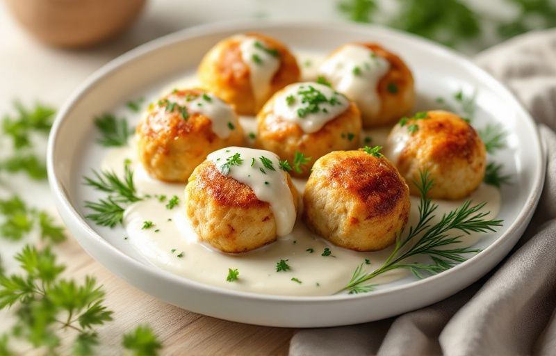 Pulpety drobiowe w sosie koperkowym z Air Fryer