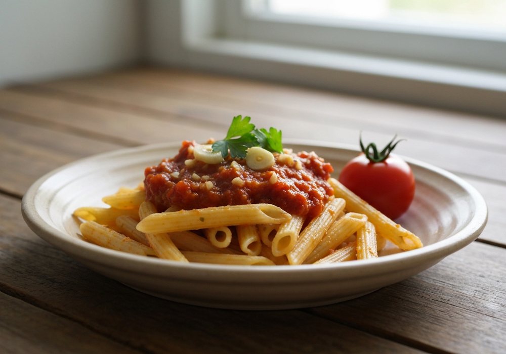 Aglio e olio – spaghetti z czosnkiem, oliwą i natką pietruszki