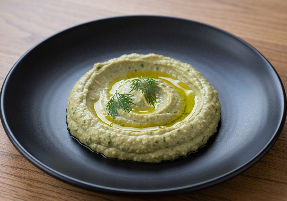 Baba ghanoush z pieczonego bakłażana z tahini i cytryną
