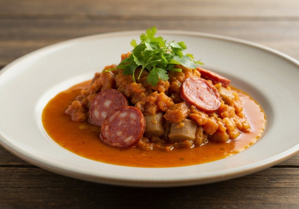 Cocido madrileño z ciecierzycą, chorizo i warzywami