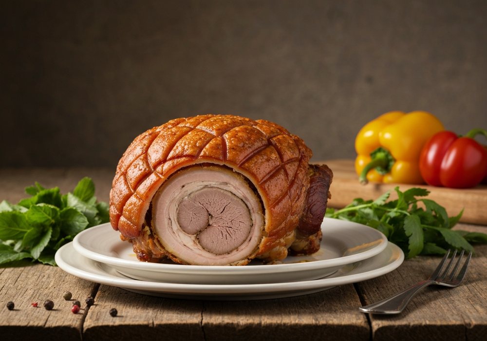 Porchetta z chrupiącą skórką i ziołowym nadzieniem
