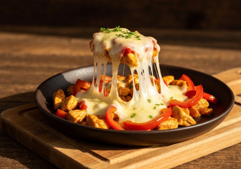 Quesadillas z kurczakiem, papryką i ciągnącym serem