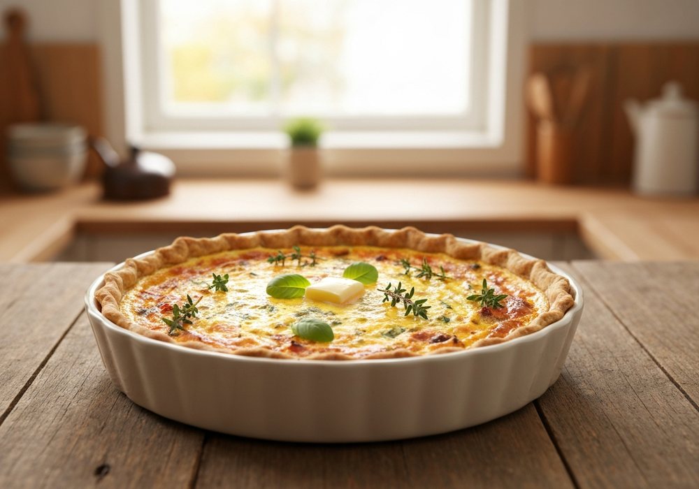 Quiche alpejski z cebulą, boczkiem i serem