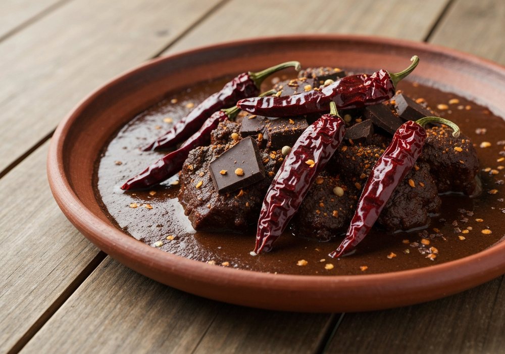 Sos mole meksykański z suszonymi chili i gorzką czekoladą